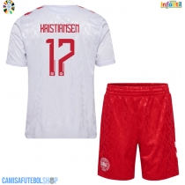 Camisa de time de futebol Dinamarca Victor Kristiansen #17 Replicas 2º Equipamento Infantil Europeu 2024 Manga Curta (+ Calças curtas)